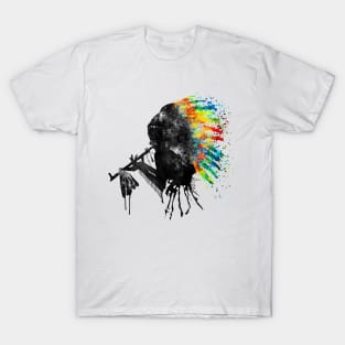 Indian Silhouette with Colorful Headdress T-Shirt